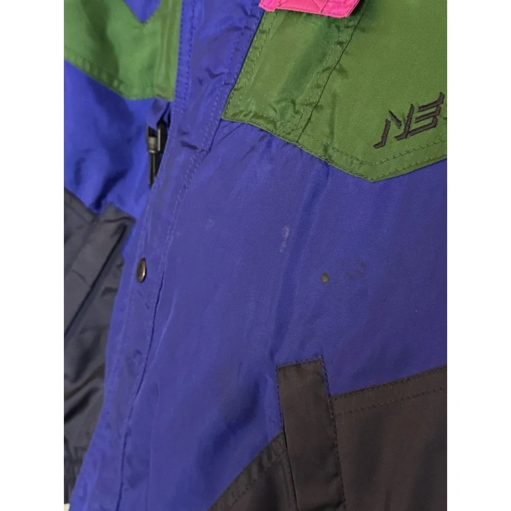 Nevica FS12.9 Mens‎ 40 Ski Jacket RECCO Survival Nylon Color-block Retro Whistle